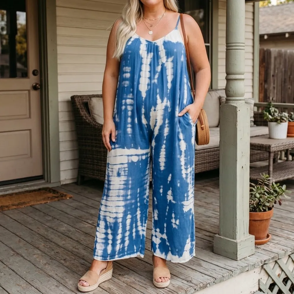 Wide Leg Tie Dye Jumpsuit