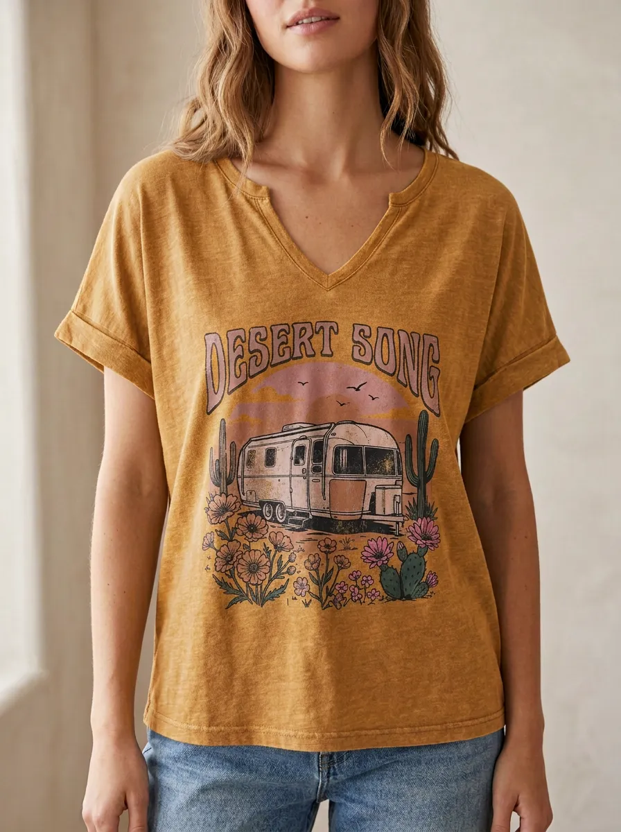 Floral Desert Women's V-Neck T-Shirt