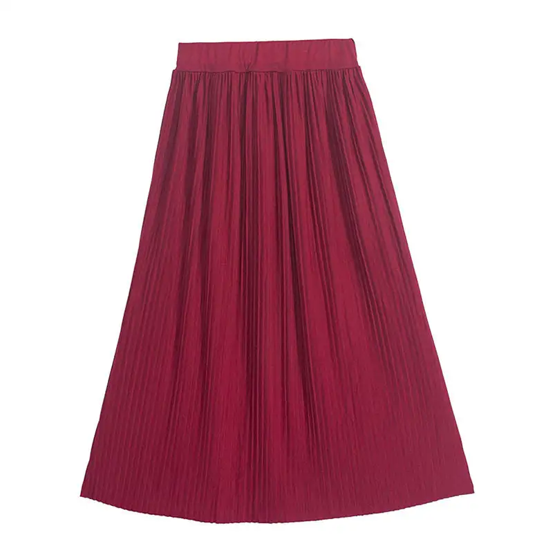 Minimal High Waist Flared Long Midi Skirt