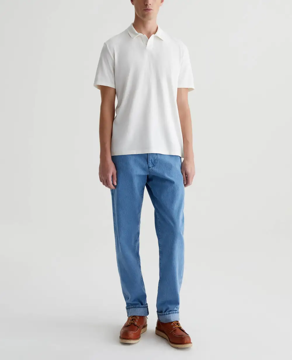 Men's Point Collar Cotton Jersey Polo Shirt