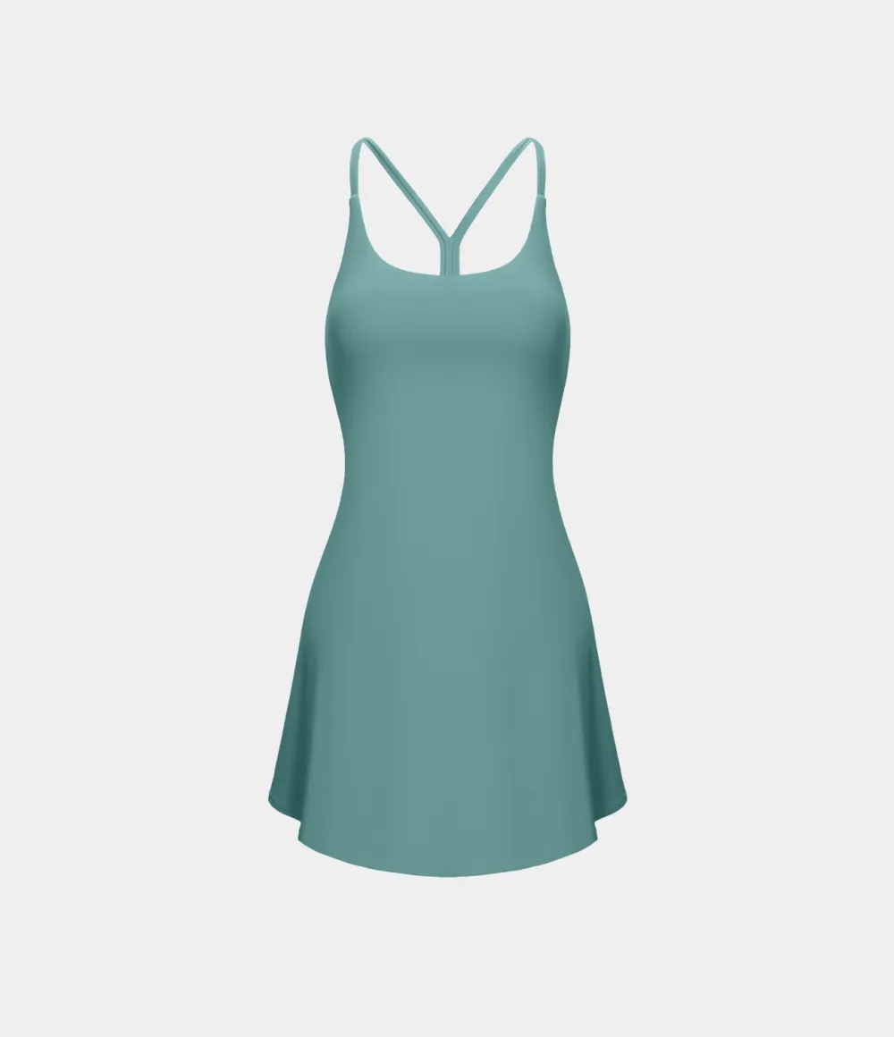 Softlyzero Airy Backless Cut Out 2-in-1 Pocket Cool Touch Mini Activity Dress