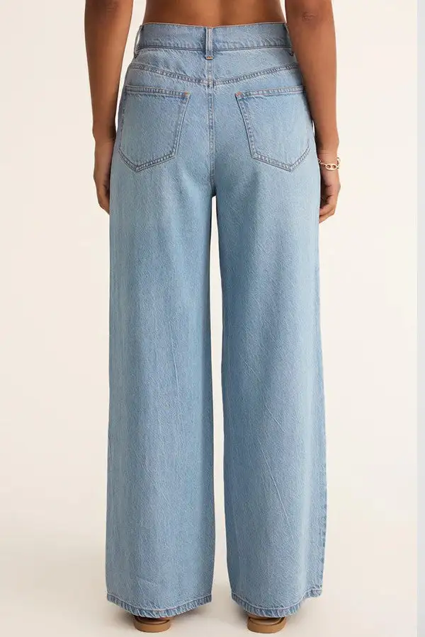 Light Wash Soft Wide Leg Denim Pants