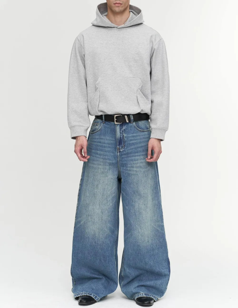 Wide-Leg Denim Jeans