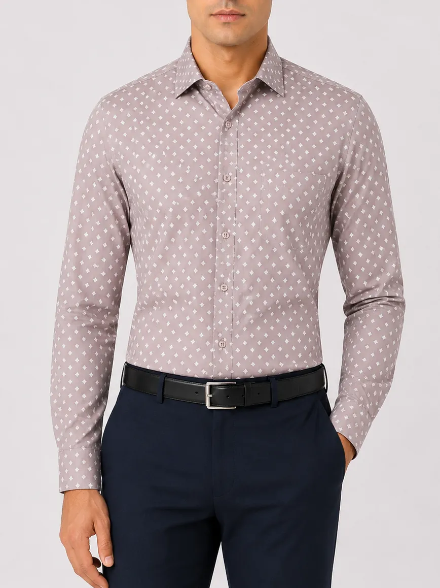 Everyday Slim Fit Printed Classic Men's Formal Shirt