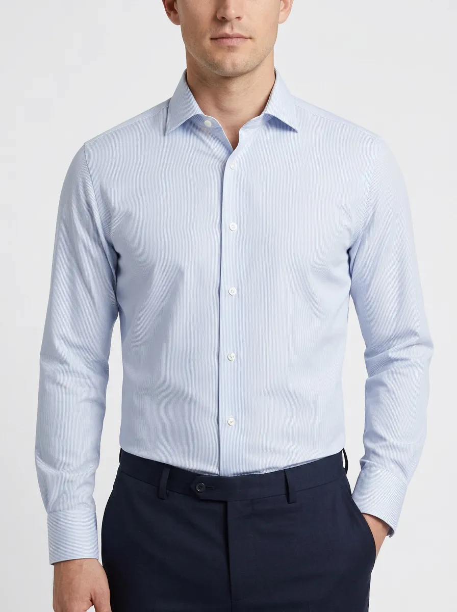 Men's Classic Pinstripe Dress Shirt