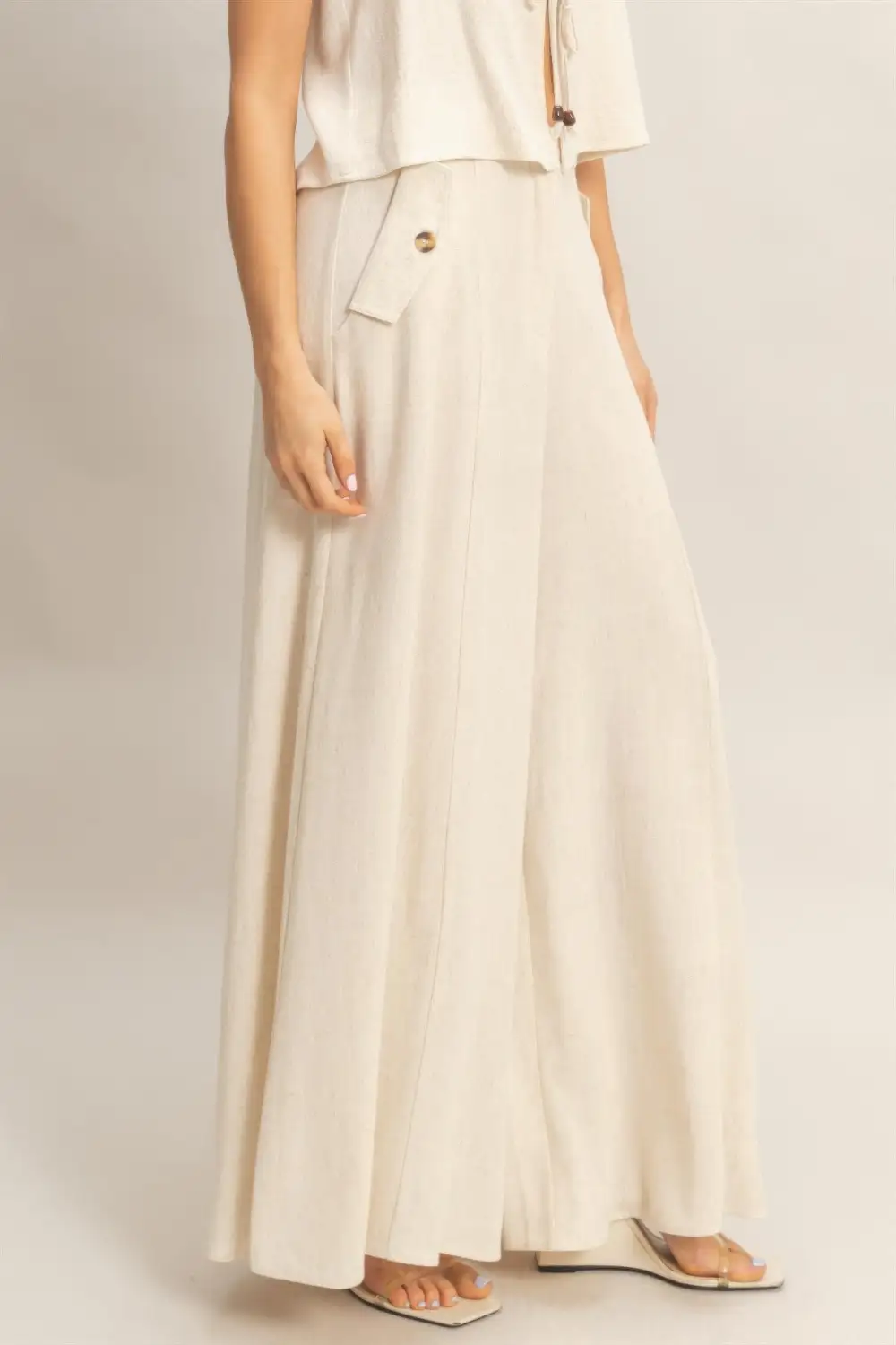 Wide Leg Flap Pocket Pants