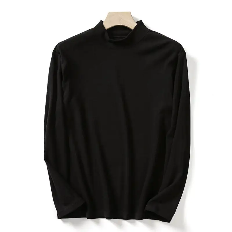 Fine Fleece Semi High Neck Long Sleeve T-Shirt
