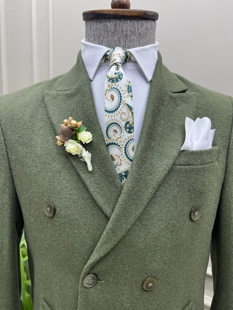Double Breasted Slim Fit Tailored Coat