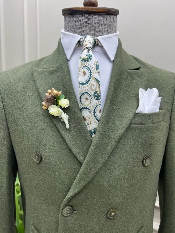 Double Breasted Slim Fit Tailored Coat