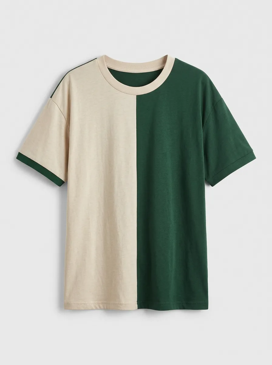 Women's Color-Block Contrast-Trim Crewneck T-Shirt