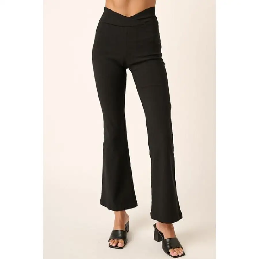 Surplice V Waist Flare Pants