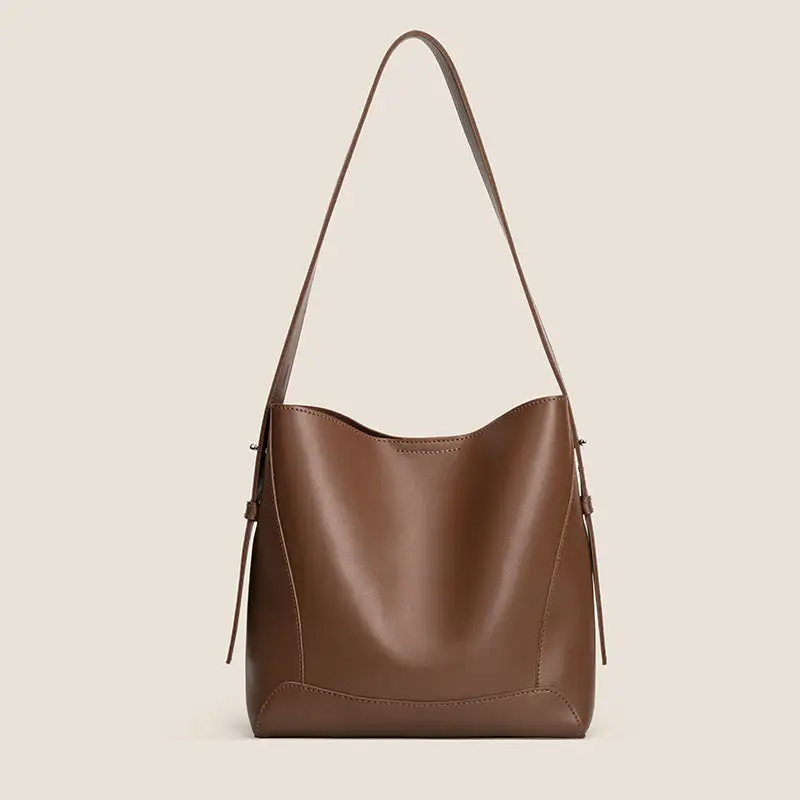 Soft Roomy Leather Bucket Bag