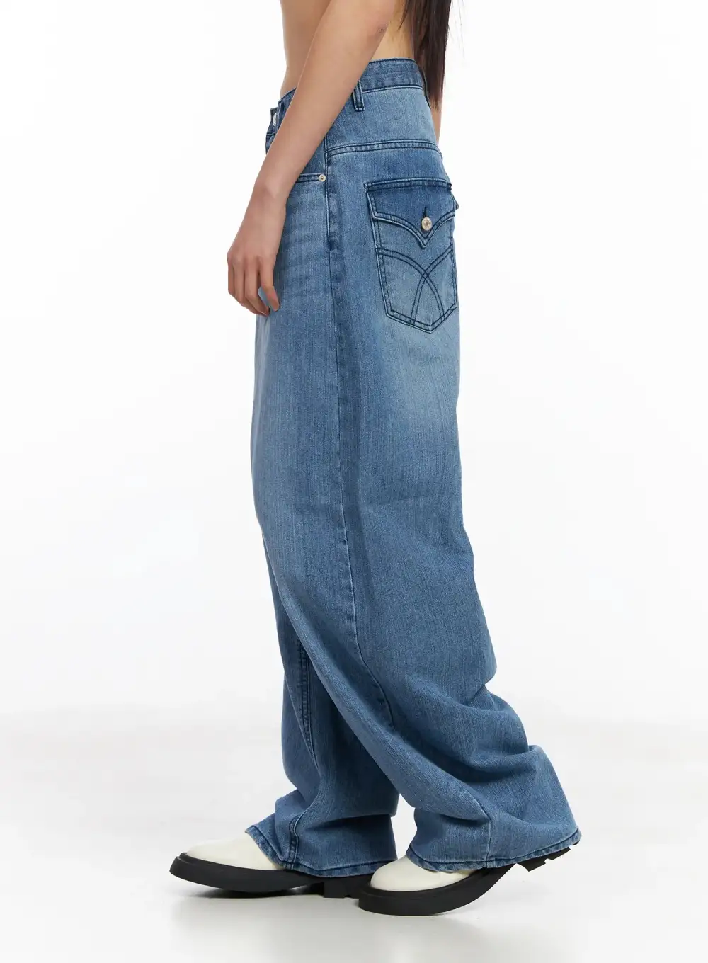 Streetwear Cotton Wide-Leg Jeans