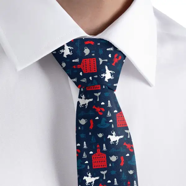 Polished Heritage Emblem Texture Necktie