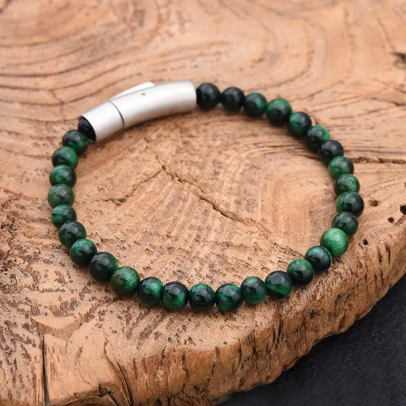 Turquoise Glitter Stone Tiger Eye Bracelet