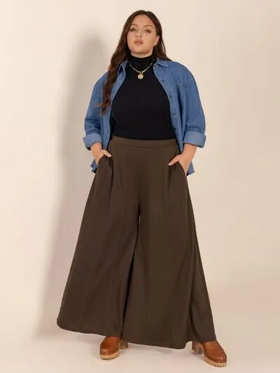 Plus Wide Leg Pocket Pants