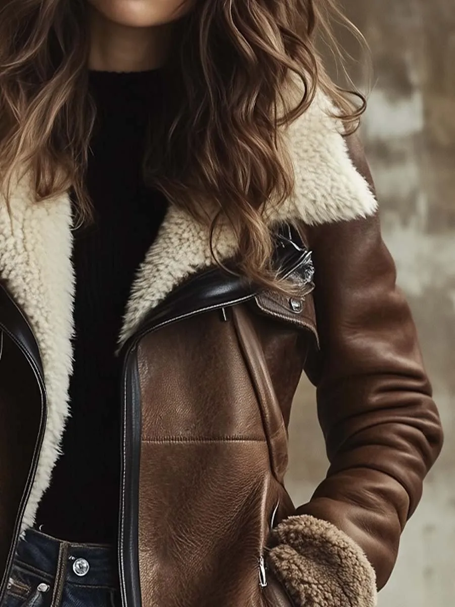 Faux-Leather Vintage Boho Coat