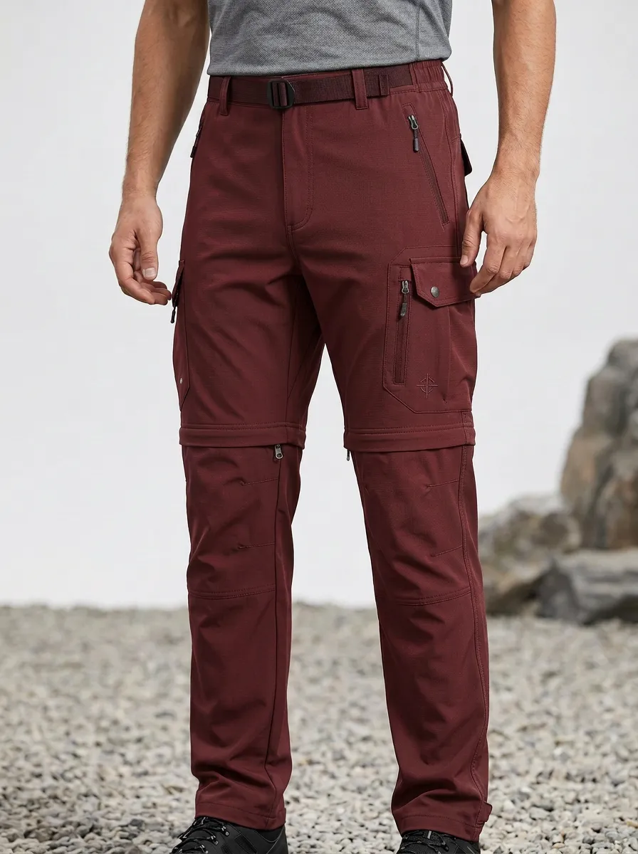 Men's Frontier Field Multi-Pocket Waterproof Zip-Off Tactical Cargo Pants