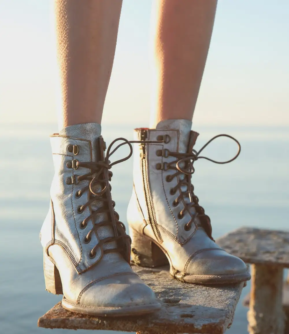 Cap-Toe Side-Zip Lace-Up Boots