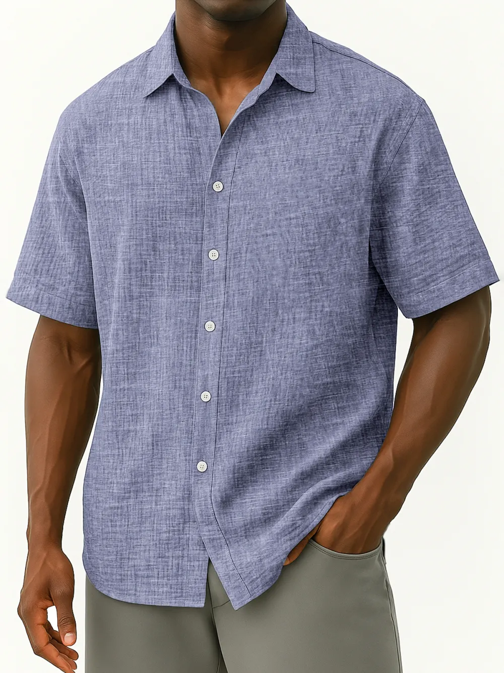 Everyday Linen Blend Button Front Shirt