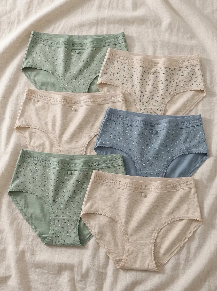 Women's Floral Print Mid-Rise Briefs Set