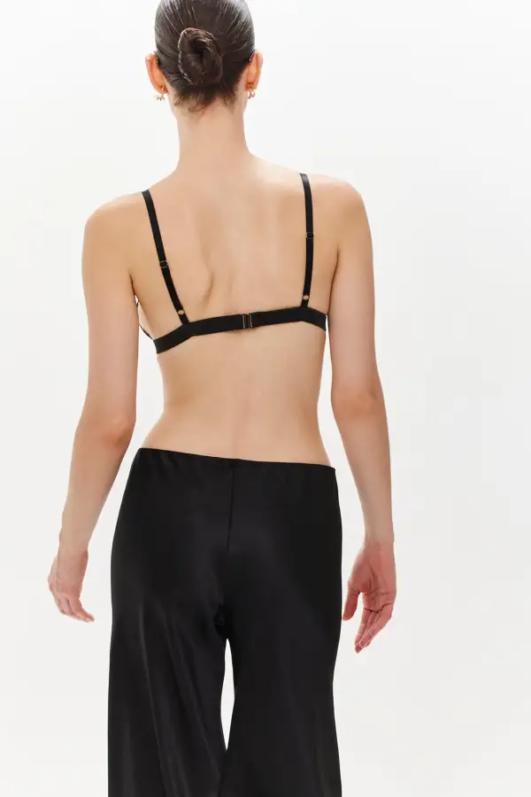 Stretch Satin Lace Triangle Bra
