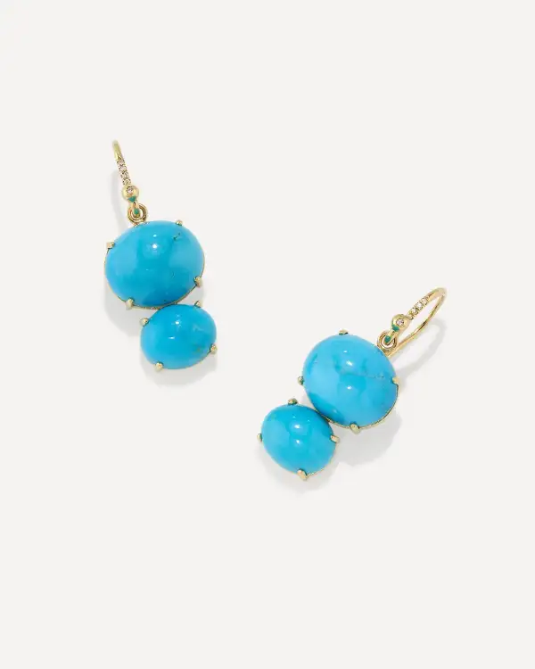 Classic Double Stone Drop Earrings