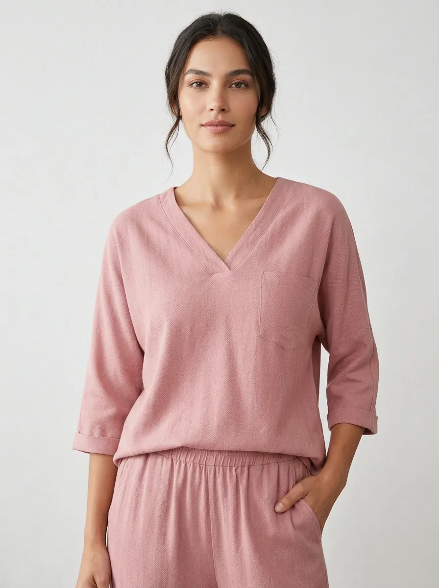 Short-Sleeve Women's V-Neck Shirt