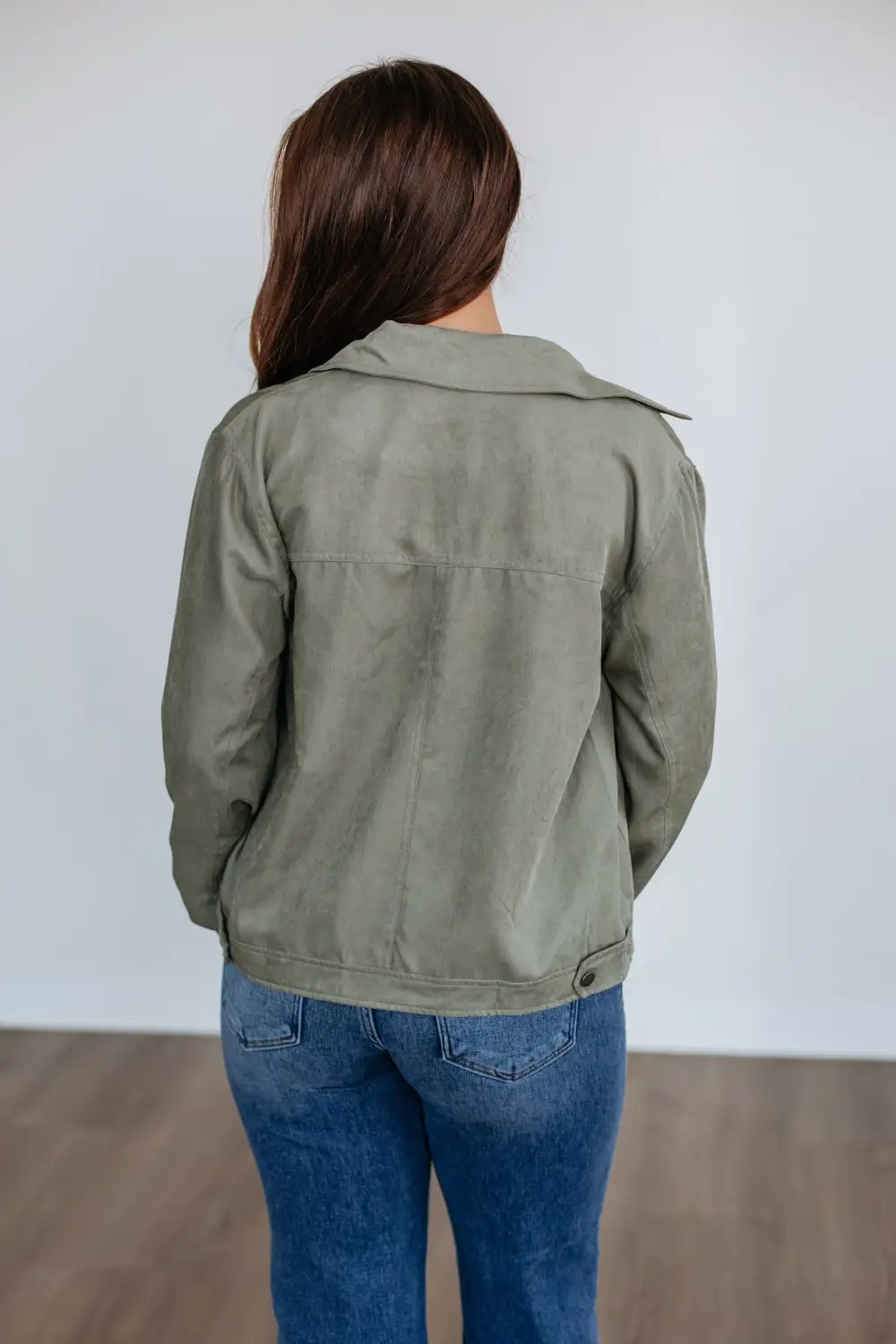Collared Button-Cuff Utility Jacket