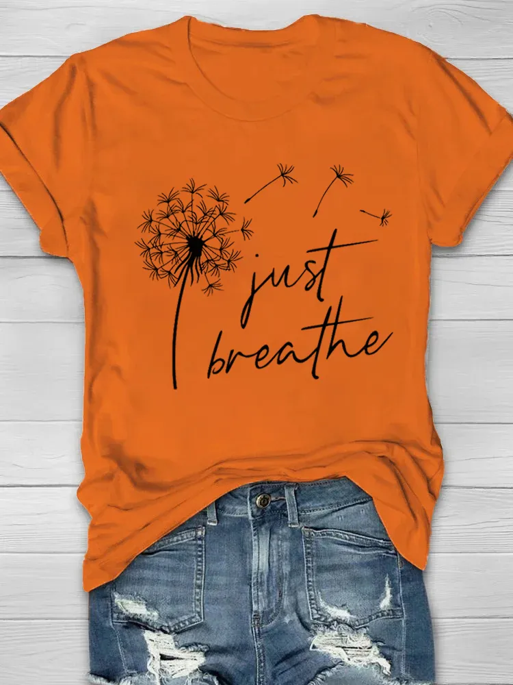 Just Breathe Printed Women's T-shirt