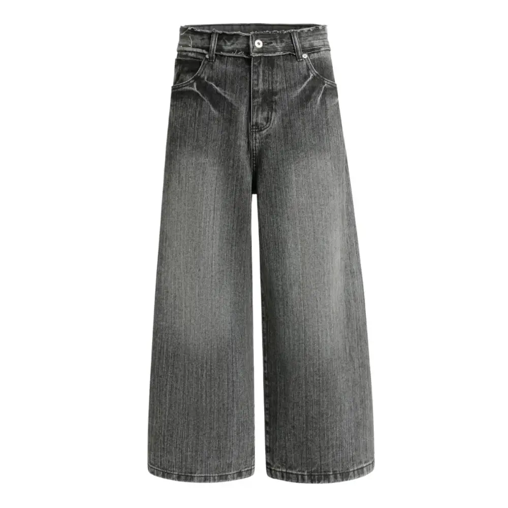 Baggy Distressed Washed Denim Jeans