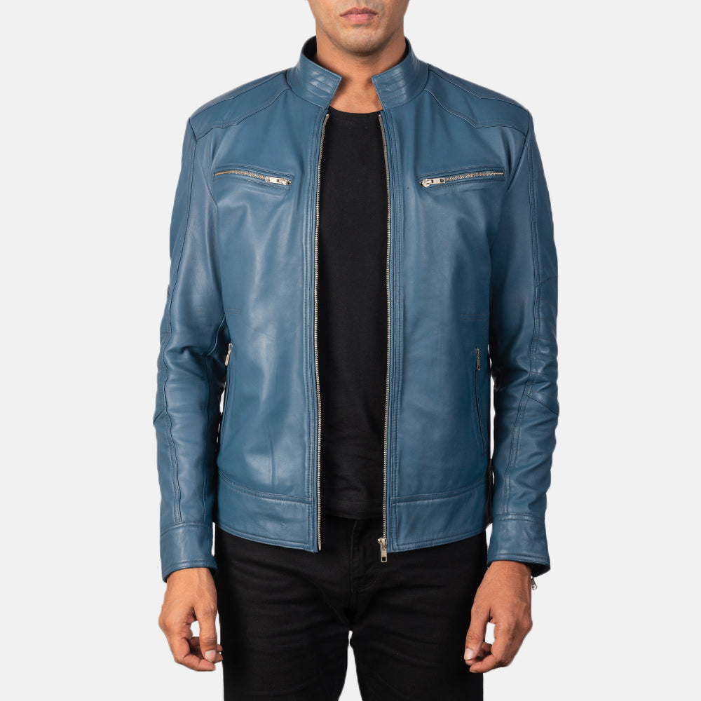 Men's Rugged Workwear Biker Leather Jacket