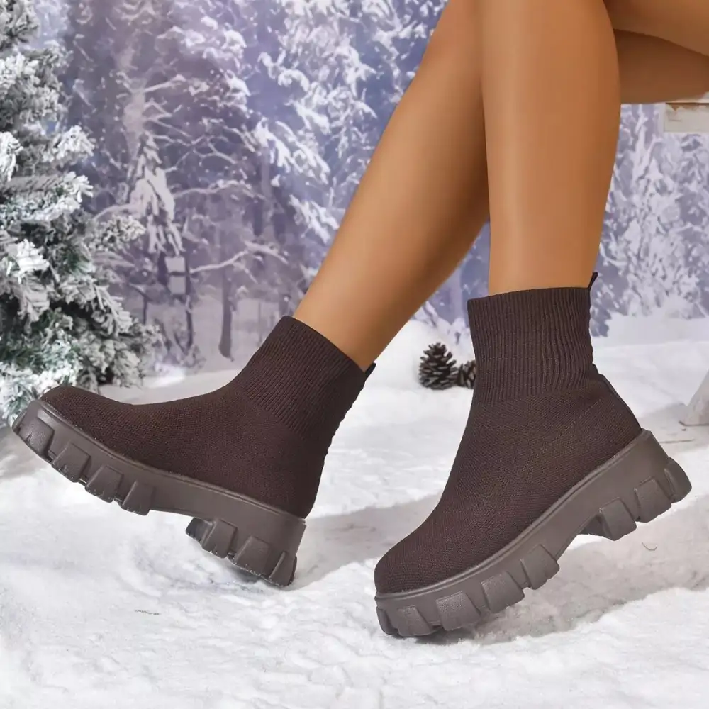 Round Toe Block Heel Boots