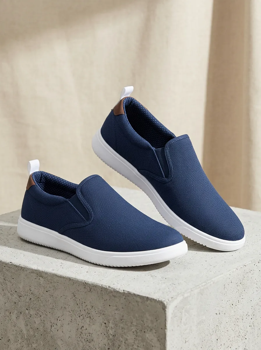 Outdoor-Inspired Slip-On Outdoor Look Men's Stretch Canvas Shoes