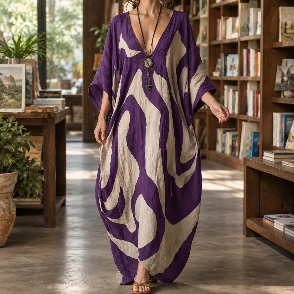 Printed Cocoon Maxi Dress