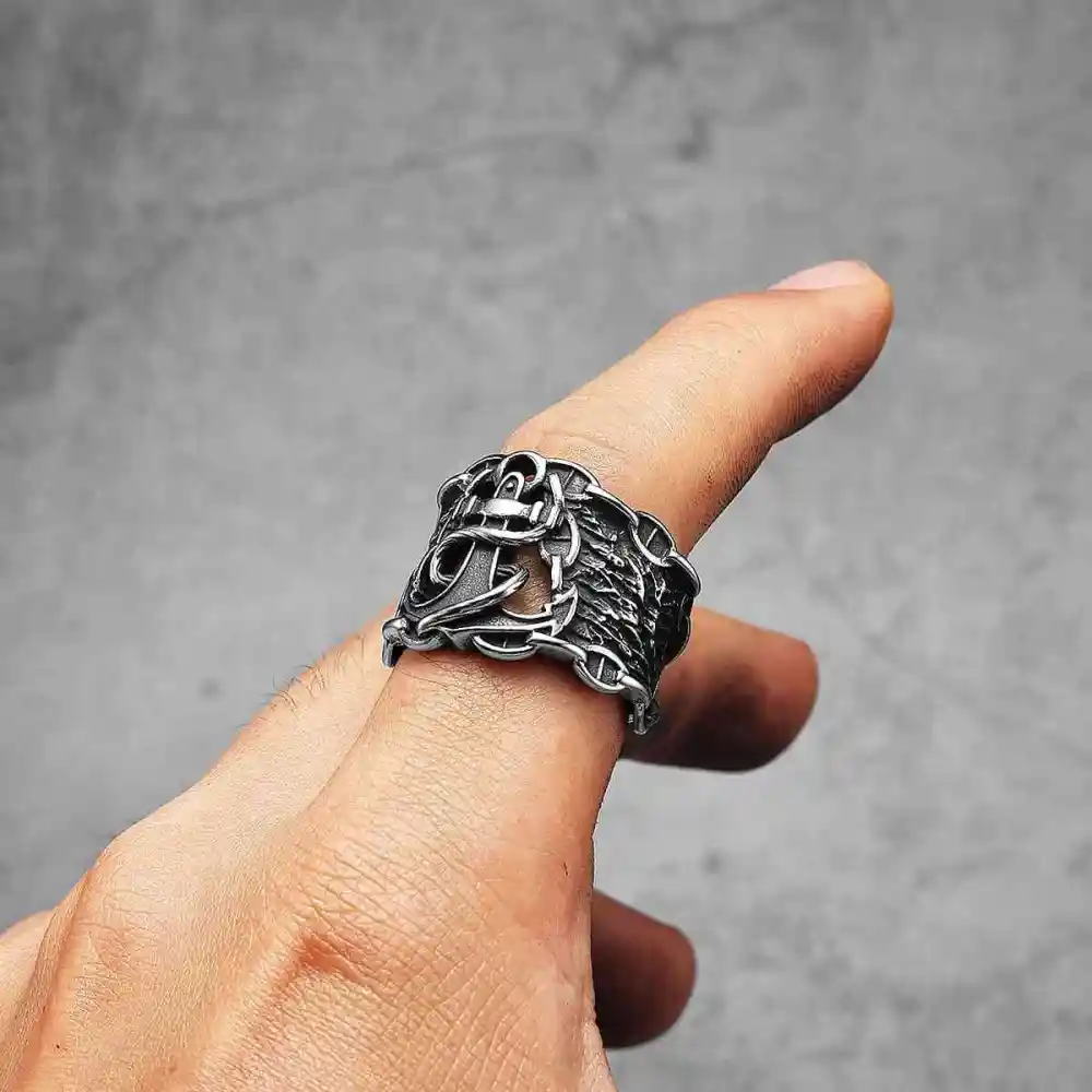 Men's Anchor Ring Chain