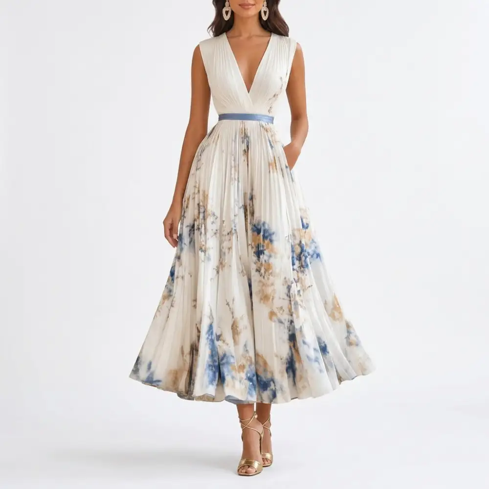 Floral Draped Maxi Dress