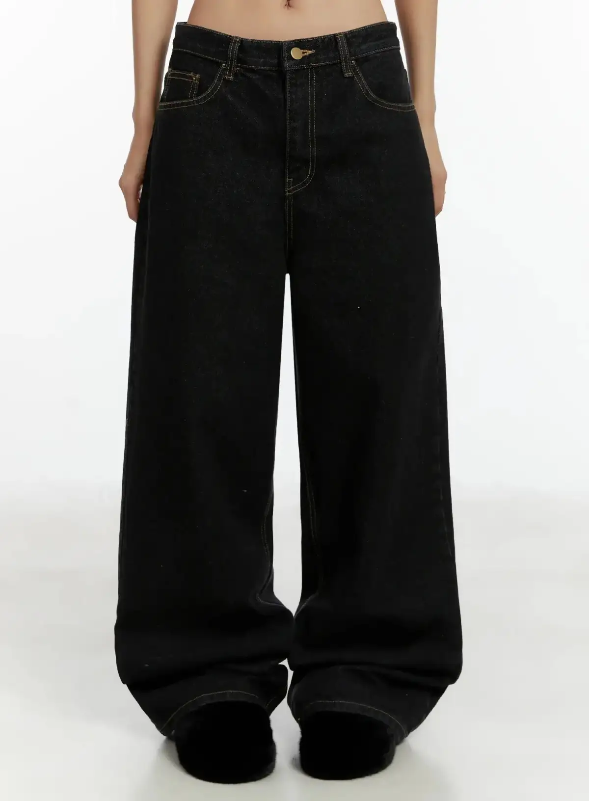 Wide Leg Stitch Jeans