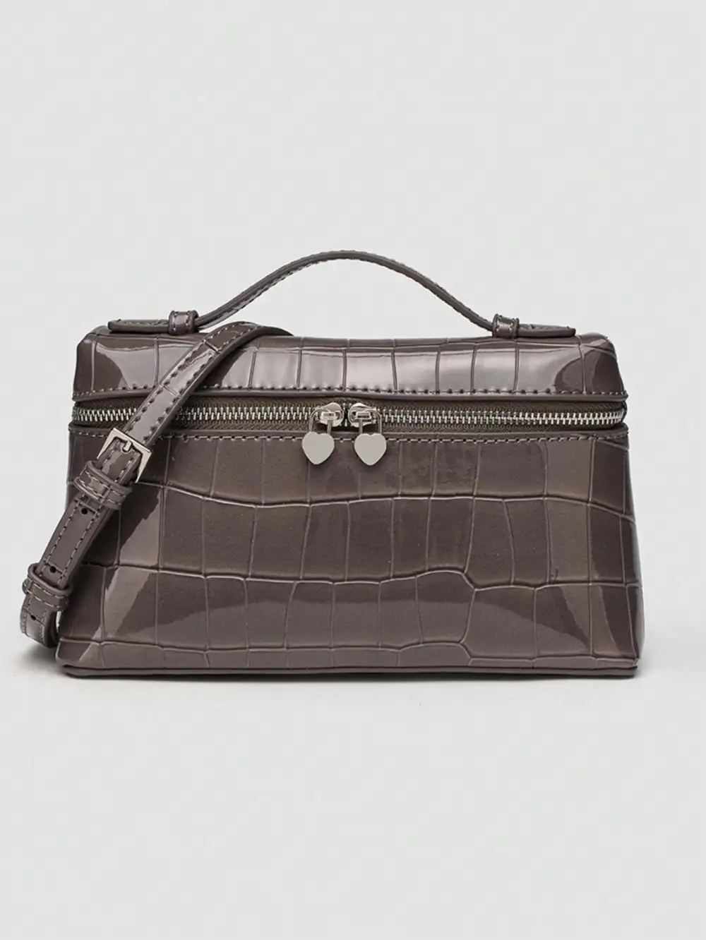 Litchi Grain PU Square Crossbody Bag