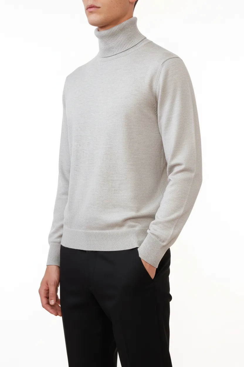 Timeless Slim Fit Viscose Turtleneck Sweater
