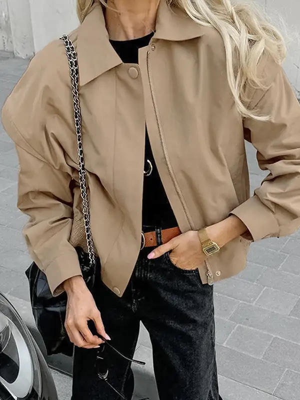Zip Front Button Front Jacket Weekend
