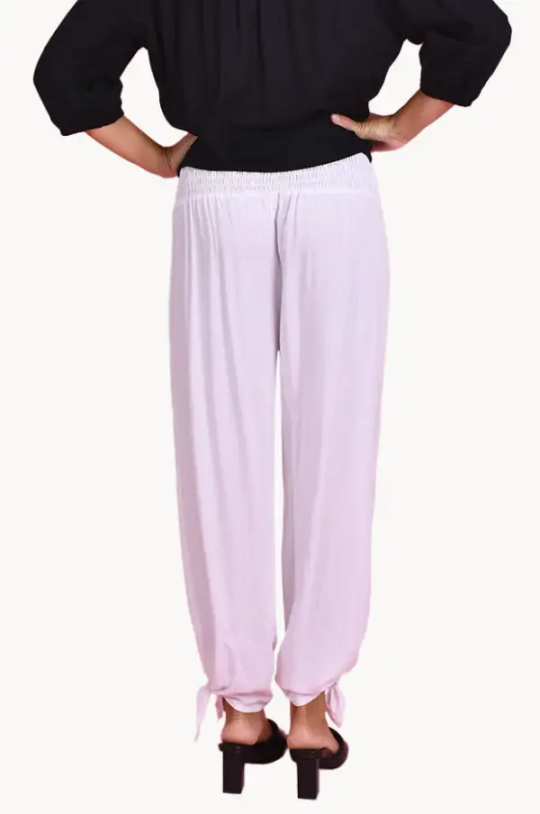 Shirred Tie Hem Pants