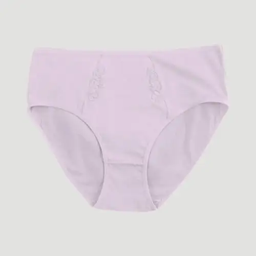 Embroidered Flower-Front Cotton Panty
