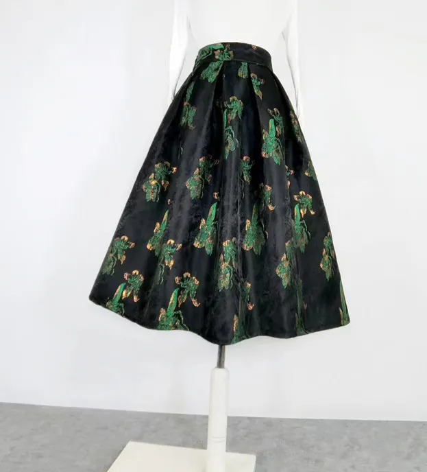 Modern Utility Embroidered High Waist Skirt