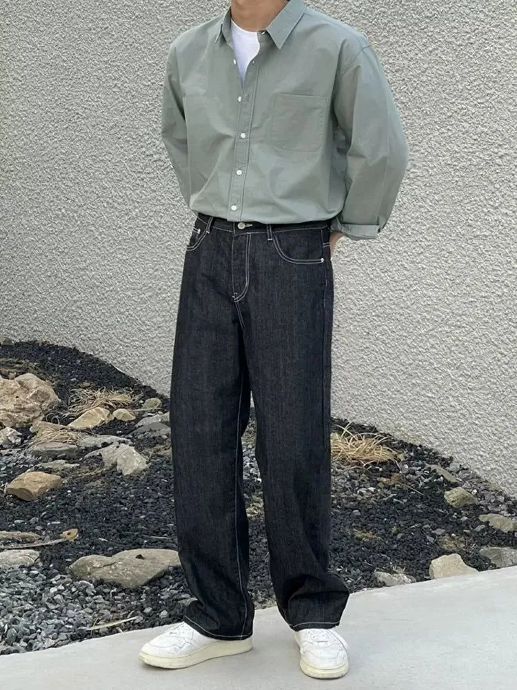 Washed Stitched Detail Jeans