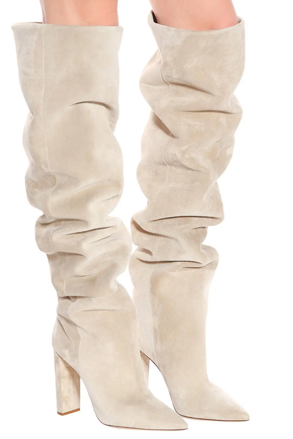 Faux Suede Slouch Over Heels