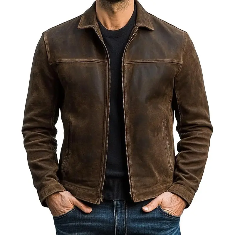 Leather Work Distressed Jacket