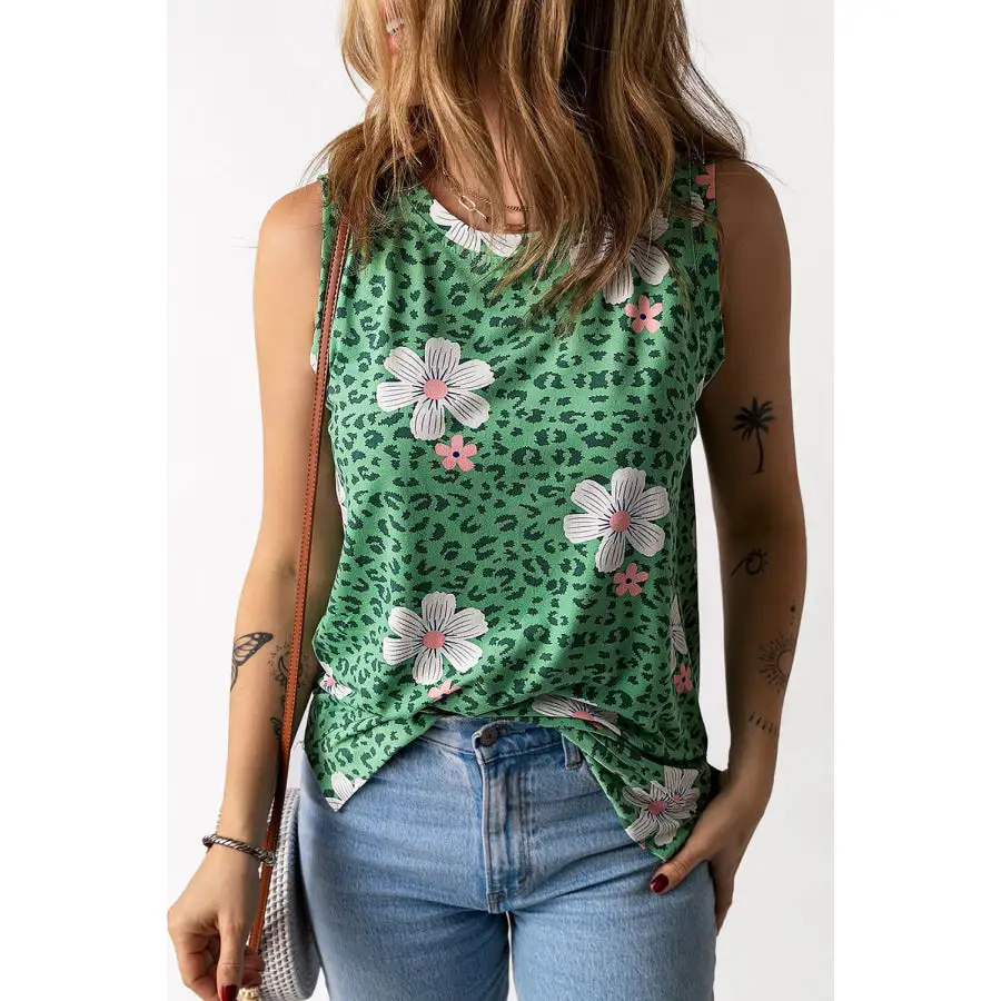 Side Slit Round Neck Tank