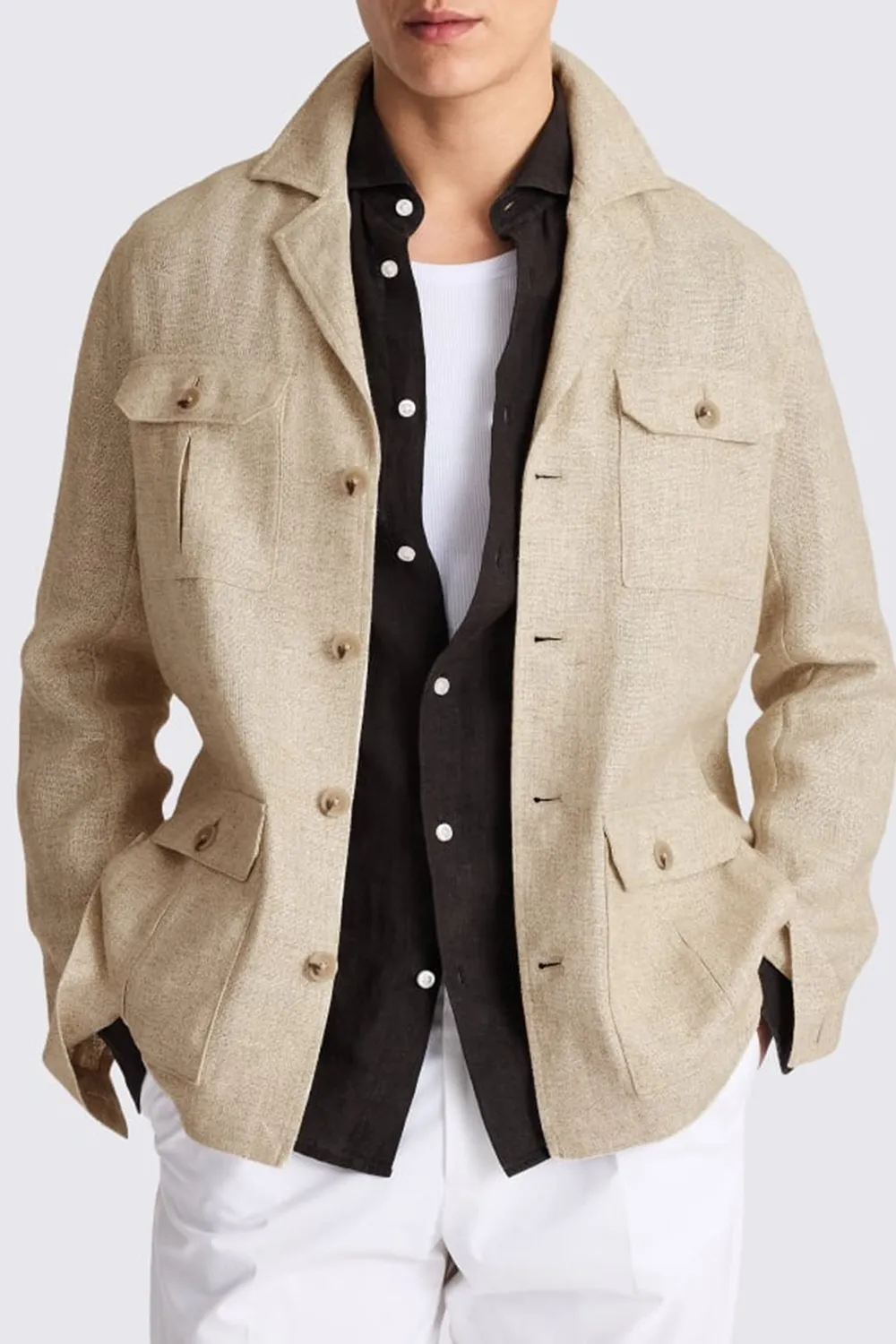 Soft And Stylish Brown Men's Shirt Jacket