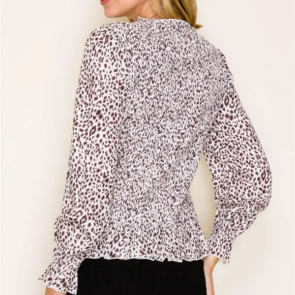 Peplum Animal Print Top